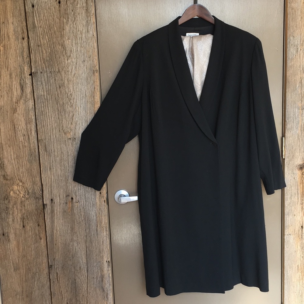Tamotsu long black lined dress coat dress 22w